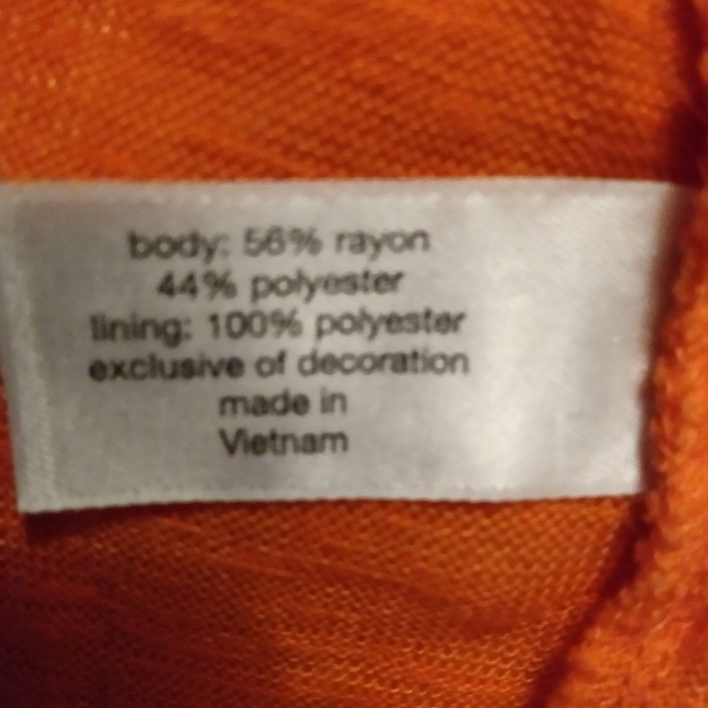 lane Bryant Sleeveless Top, sz  22/24, Orange, 56%Rayon 44% polyester, pre-owned - Picture 5 of 7